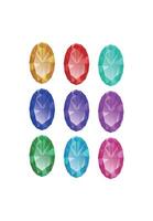 Set of isolated colorful oval gemstones vector