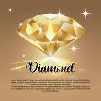 Golden diamond card, suitable for greetings, sales, invitations, posters vector