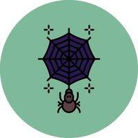 Spiderweb Line Filled multicolour Circle Icon vector