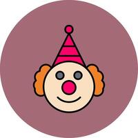 payaso línea lleno multicolor circulo icono vector