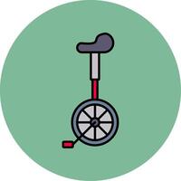 Unicycle Line Filled multicolour Circle Icon vector