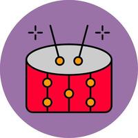 Drums Line Filled multicolour Circle Icon vector