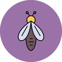 Bee Line Filled multicolour Circle Icon vector
