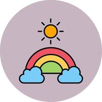 Rainbow Line Filled multicolour Circle Icon vector