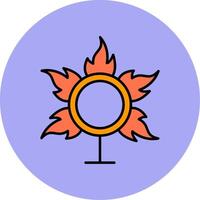 anillo de fuego línea lleno multicolor circulo icono vector