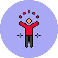 Juggling Ball Line Filled multicolour Circle Icon vector