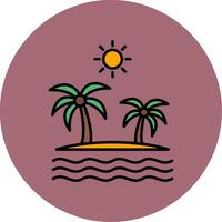 Island Line Filled multicolour Circle Icon vector