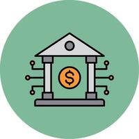 Banking System Line Filled multicolour Circle Icon vector