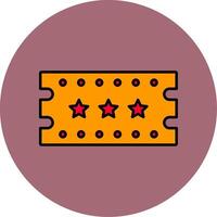 Circus Ticket Line Filled multicolour Circle Icon vector