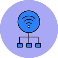 Network Line Filled multicolour Circle Icon vector