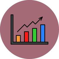 Growth Graph Line Filled multicolour Circle Icon vector