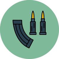 Ammunition Line Filled multicolour Circle Icon vector