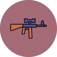 Assault Rifle Line Filled multicolour Circle Icon vector