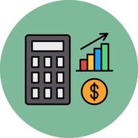 Accounting Line Filled multicolour Circle Icon vector