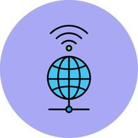 Global Line Filled multicolour Circle Icon vector