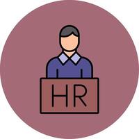 Human Resources Line Filled multicolour Circle Icon vector