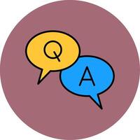 Question And Answer Line Filled multicolour Circle Icon vector