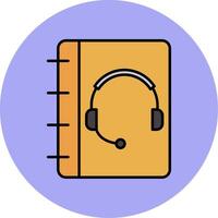 Notebook Support Line Filled multicolour Circle Icon vector