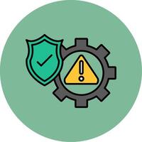 Risk Management Line Filled multicolour Circle Icon vector