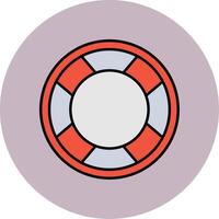 Lifebuoy Line Filled multicolour Circle Icon vector