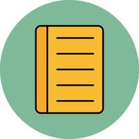 Notebook Line Filled multicolour Circle Icon vector