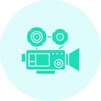 vídeo cámara sólido dúo melodía icono vector