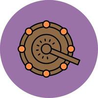 Tambourine Line Filled multicolour Circle Icon vector