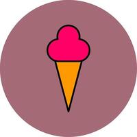 Ice Cream Line Filled multicolour Circle Icon vector