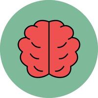 Brain Line Filled multicolour Circle Icon vector