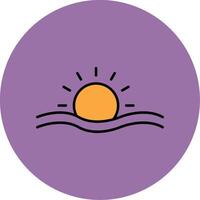 Sun Line Filled multicolour Circle Icon vector