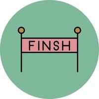 Finish Line Line Filled multicolour Circle Icon vector