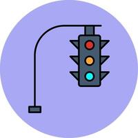 Traffic Lights Line Filled multicolour Circle Icon vector