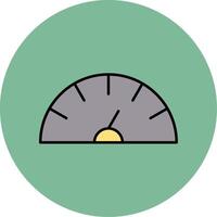 Speedometer Line Filled multicolour Circle Icon vector