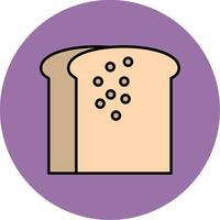 Toast Line Filled multicolour Circle Icon vector