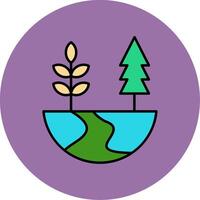 Nature Line Filled multicolour Circle Icon vector