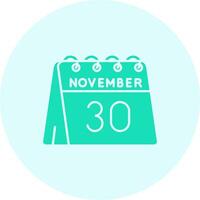 30th of November Solid duo tune Icon vector