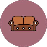 Sofa Line Filled multicolour Circle Icon vector