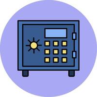 Safety Box Line Filled multicolour Circle Icon vector