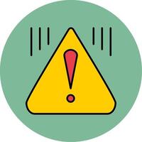 Warning Line Filled multicolour Circle Icon vector