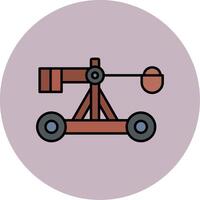 Catapult Line Filled multicolour Circle Icon vector