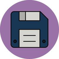 Diskette Line Filled multicolour Circle Icon vector