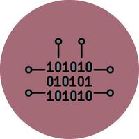 Binary Code Line Filled multicolour Circle Icon vector