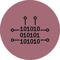 Binary Code Line Filled multicolour Circle Icon vector