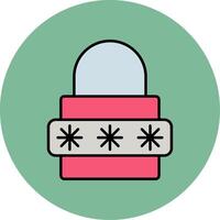 Password Line Filled multicolour Circle Icon vector