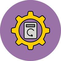 Process Data Line Filled multicolour Circle Icon vector