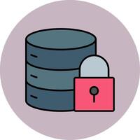 Encrypt Line Filled multicolour Circle Icon vector