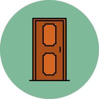 Door Line Filled multicolour Circle Icon vector