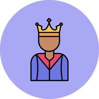 Prince Line Filled multicolour Circle Icon vector