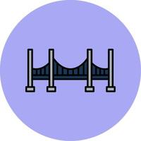 Bridge Line Filled multicolour Circle Icon vector