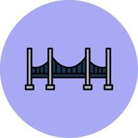 Bridge Line Filled multicolour Circle Icon vector